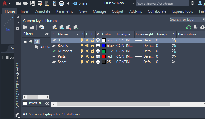 ● Create one layer that includes all hatches and fills. This allows users to turn them all on or off in one action.