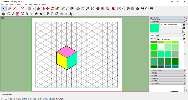 a cube is completed in isometric view