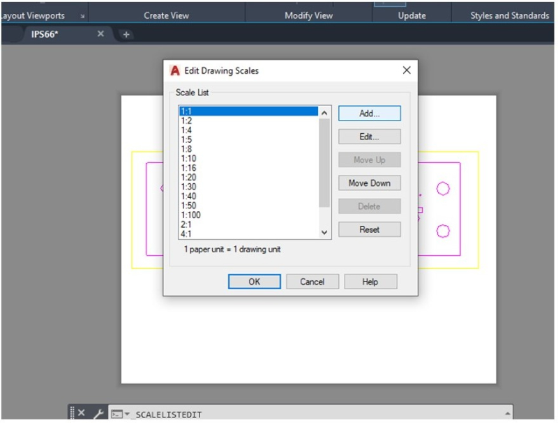 2. A new window will appear with the Edit Drawing Scales settings.