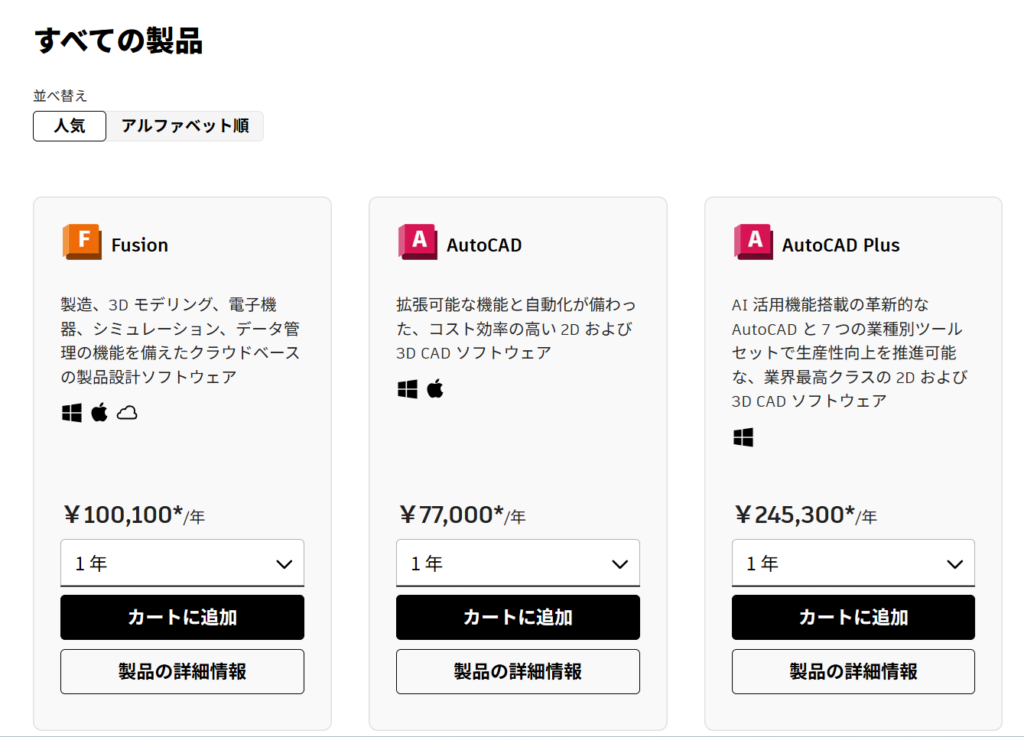 Autodeskすべての製品