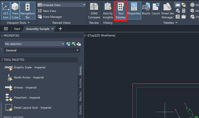 AutoCAD MEPのツールパレット