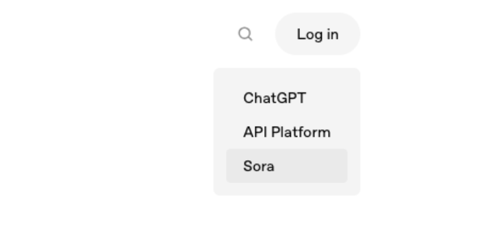 ログインからSoraを選択