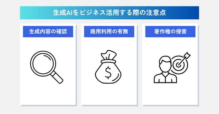 生成AIをビジネス活用する際の注意点