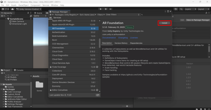 「Install」ボタンをクリックしてインストールする