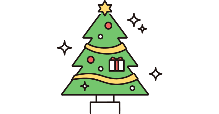 ソコストクリスマスツリーイラスト素材