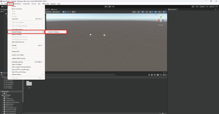 「Custom Package」を選択する