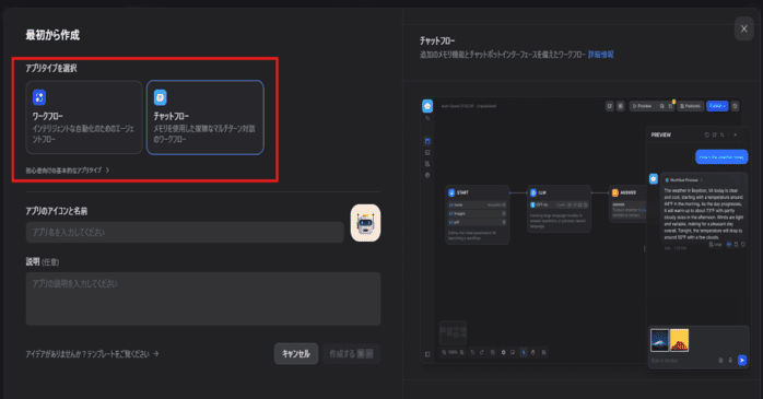②アプリの作成（テンプレート作成）