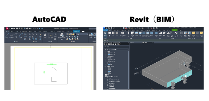 AutoCADとBIMソフトのRevitの違い