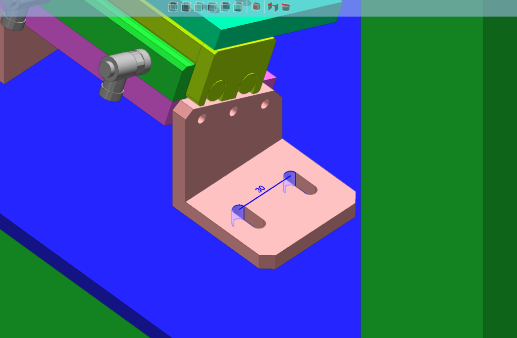 指定した二面の距離および、円筒面の径を測定できる