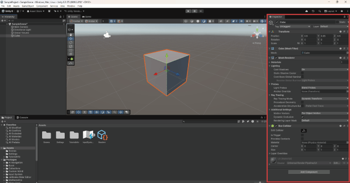 Inspectorウィンドウ
