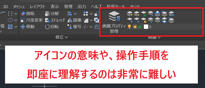 アイコンの意味や、操作手順を即座に理解するのは非常に難しい