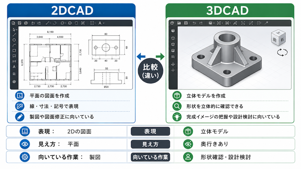 2DCADと3DCADの違い