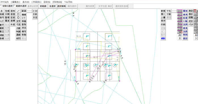Jw_cadの操作画面